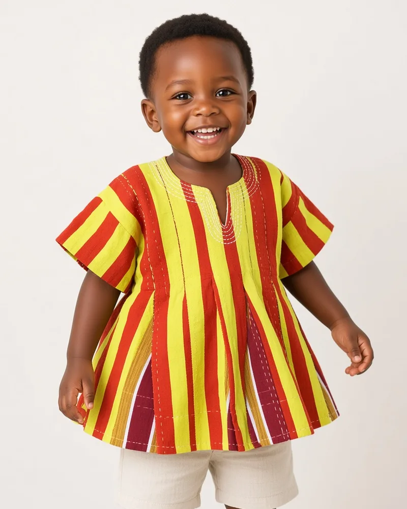 Kids' Sunburst Smock on a child model