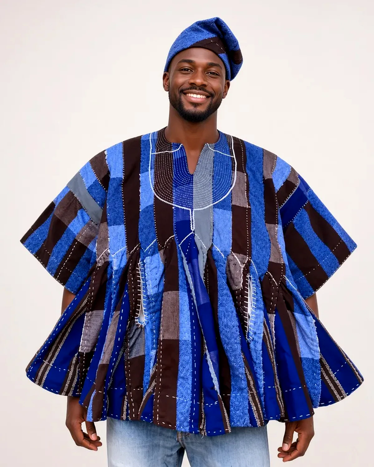 Royal Blue Patch Smock