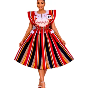 Red Heritage Flare Dress