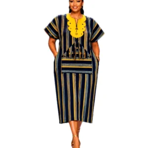 Gold Yoke Midi Dress