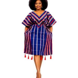Berry Chevron Tassel Dress