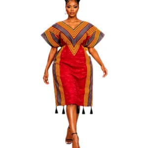 Sunset Red Tassel Dress