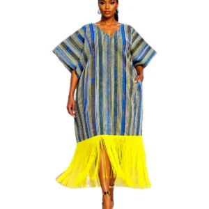 Lime Fringe Kaftan